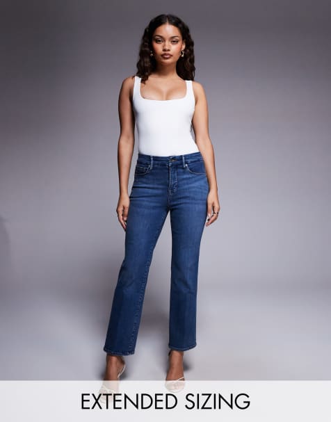 Good American Good Petite straight jeans in blue - view 1