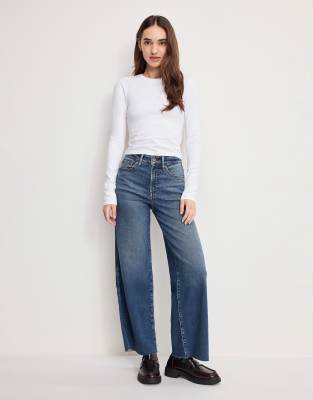 Good American Good Skate Cropped Pure Cotton Jeans In Blue