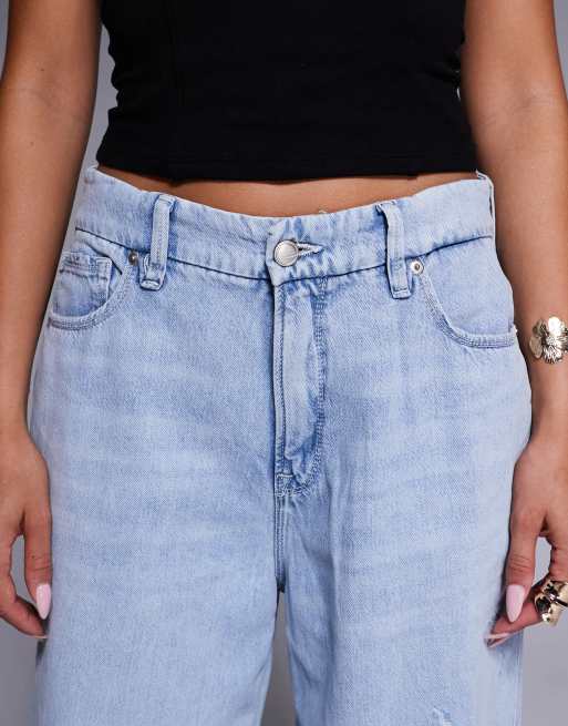 Good American - Good Skate - Lyseblå lette cropped jeans med vide ben, 5 af 5