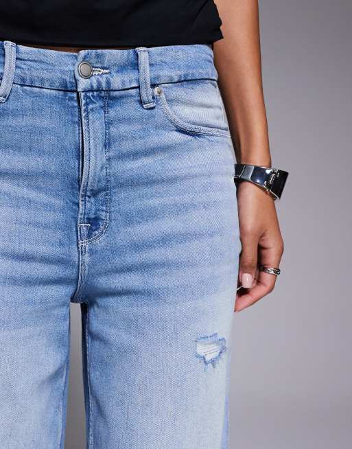 Good American – Good Skate – Mellanblå, ankellånga jeans med vida ben, 4 av 5