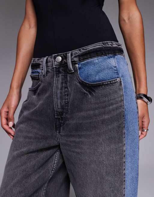 Good American good standard baggy jeans in black and blue wash, 3 of 5