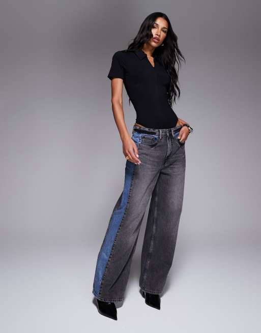 Good American good standard baggy jeans in black and blue wash, 5 of 5