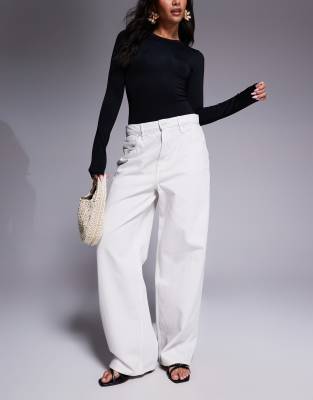 Good American - Good Standard - Baggy Jeans in Wolkenweiß