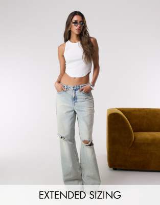 Good American Good Standard Ease Studded Jeans In Blue
