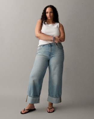 Good Standard - Jean décontracté à revers - Bleu clair délavé 38