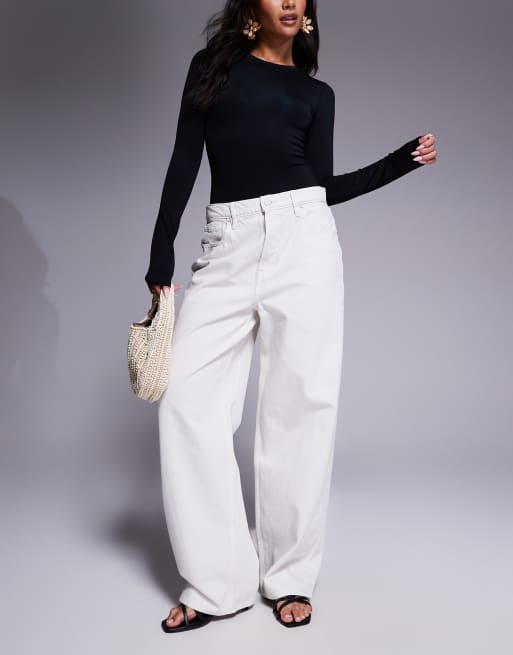 Good American - Good Standard - Jeans larghi color bianco nuvola
