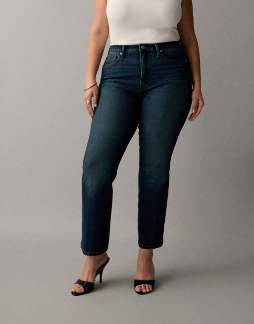 Good American good standard kick flare jeans in dark blue wash, 2 of 7