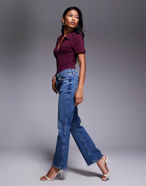Good American Good Standard kick flare jeans in dark blue, 2 of 4