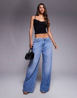 Good American - Good Standard - Leichte, weite Jeans in Indigo-Blau