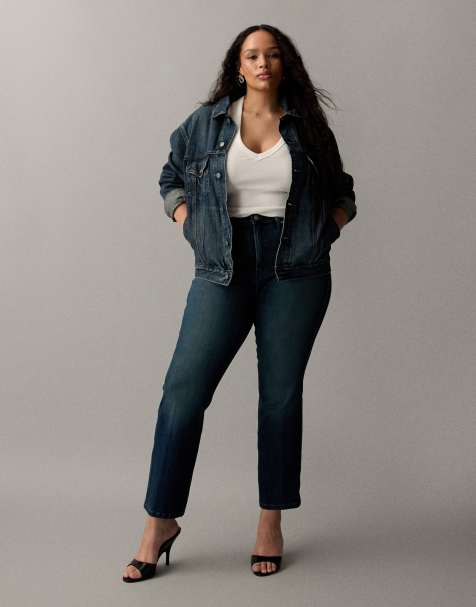 Good American - Good Standard - Mørkeblå forvaskede jeans med svaj - view 1