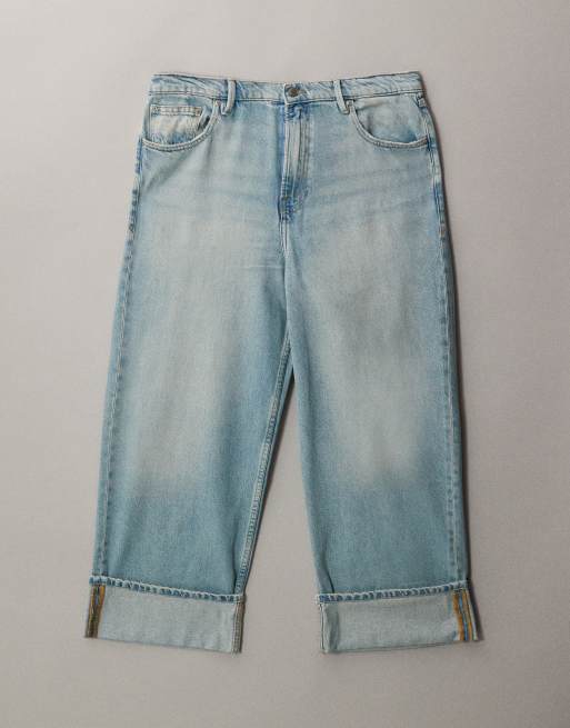 Good American good standard relaxed turn up jeans in light blue wash, 5 of 7