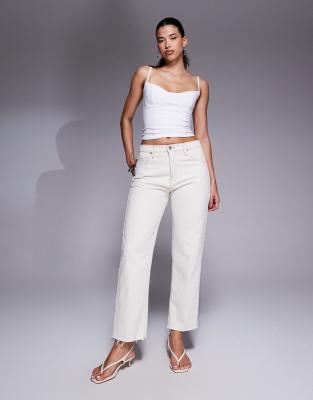 Good American - Good Standard - Straight Jeans in Perlweiß