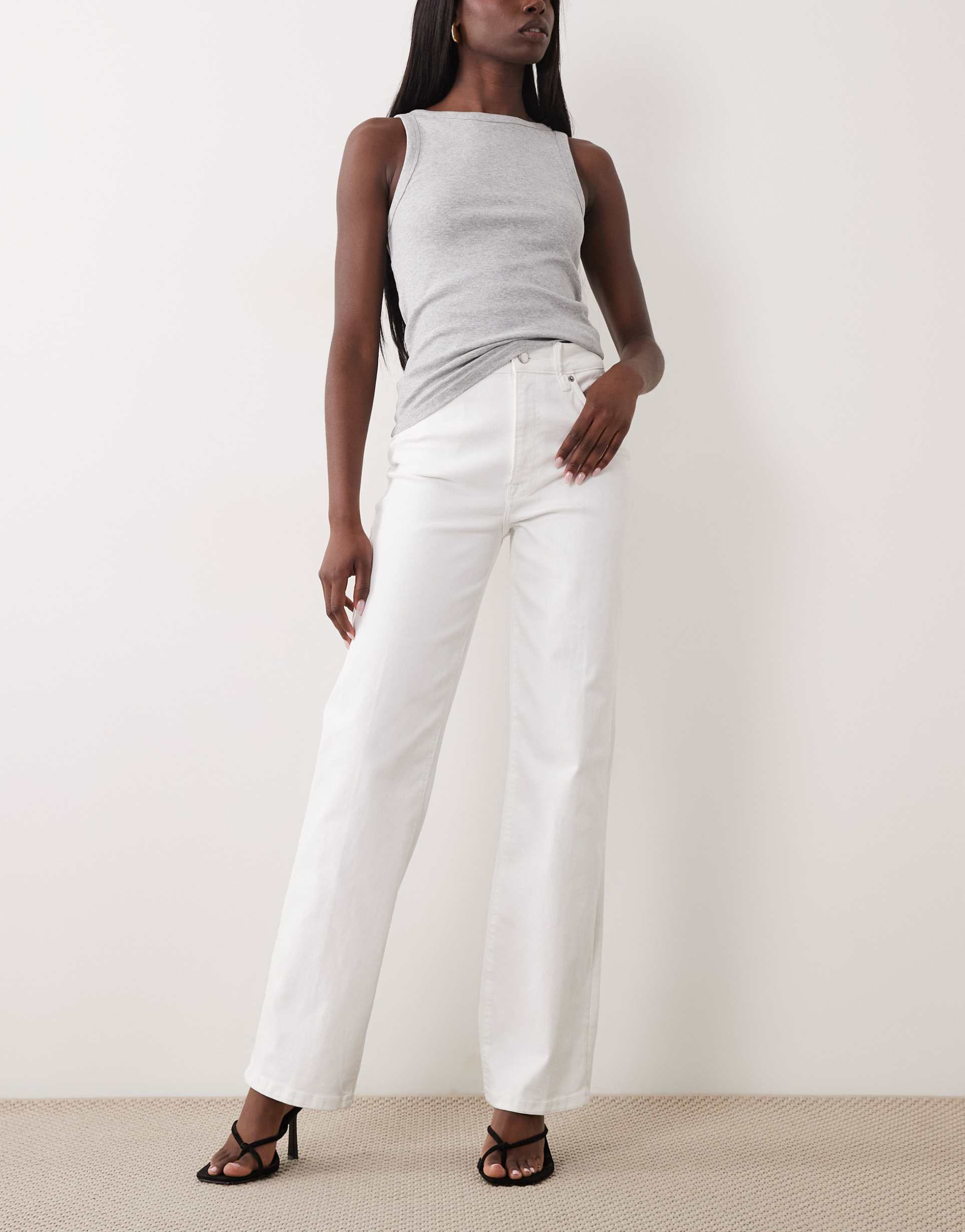 good american good true straight jeans in white