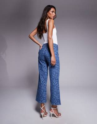Good American Good Waist Cropped Palazzo Jeans