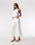 [Good American] Good American Good Waist cropped palazzo jeans in white 18-20 White 001