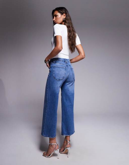 Good American good waist palazzo crop jeans in dark blue, 2 of 5