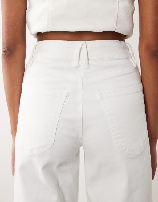 Good American - Good Waist - Palazzo flared denim jeans in wit, deel van co-ord set, 4 van 5