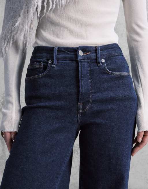 Good American good waist palazzo jeans in mid wash, 4 of 5