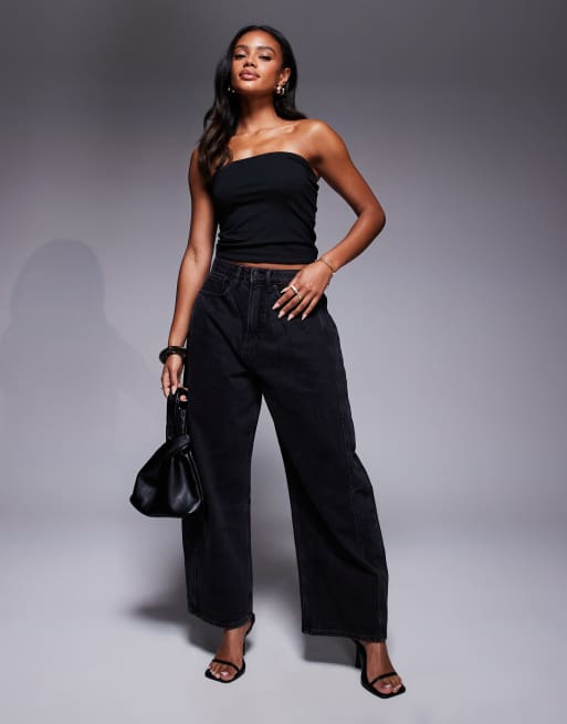 Good American - Jeans a cilindro ampi neri