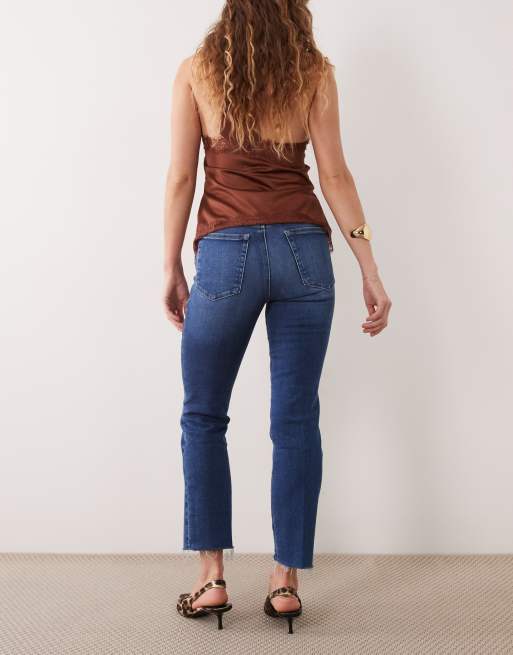 Good American - Jeans dritti slim tecnici morbidi lavaggio blu medio, 3 di 5