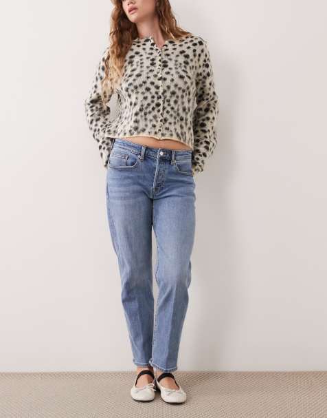 Good American jeans med lige ben og ankellængde i vintage blå vask - view 1