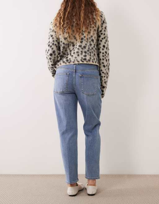 Good American jeans med lige ben og ankellængde i vintage blå vask, 3 af 5