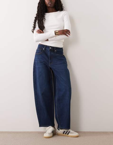 Good American - Jeans vintage alla caviglia con gamba a cilindro lavaggio blu scuro - view 1