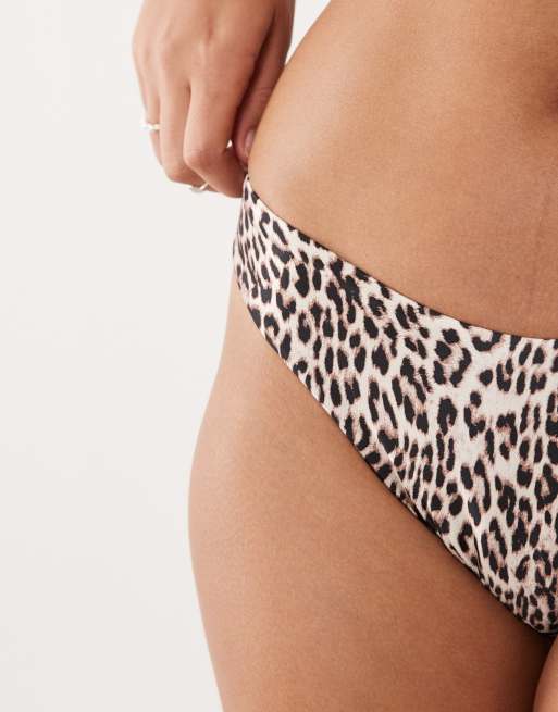 Good American – Leopardmönstrad bikiniunderdel i satin och 90-talsstil med perfekt passform, del av set, 3 av 4