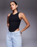 [Good American] Good American lightweight rib racer tank in black XL Black 001