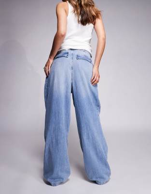 【BAON】[unisex] Rusho banding denim parachute pants HACODAN Denim Parachute Pants Cargo Pants for Women Baggy
