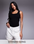 [Good American] Good American Lite linen shorts in cloud white 12 cloud white001