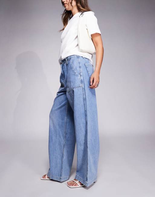 Good American - Lite - Pantalon en denim de lin - Bleu moyen, 3 de 5
