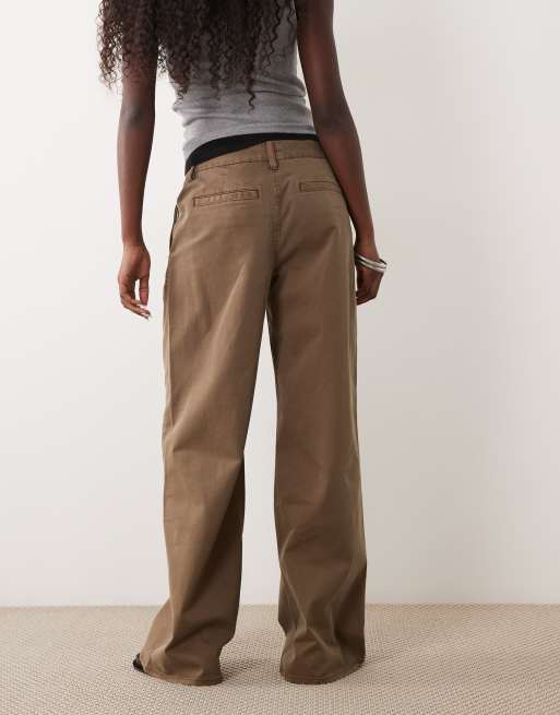Good American low rise baggy trouser in washed brown, 2 of 5