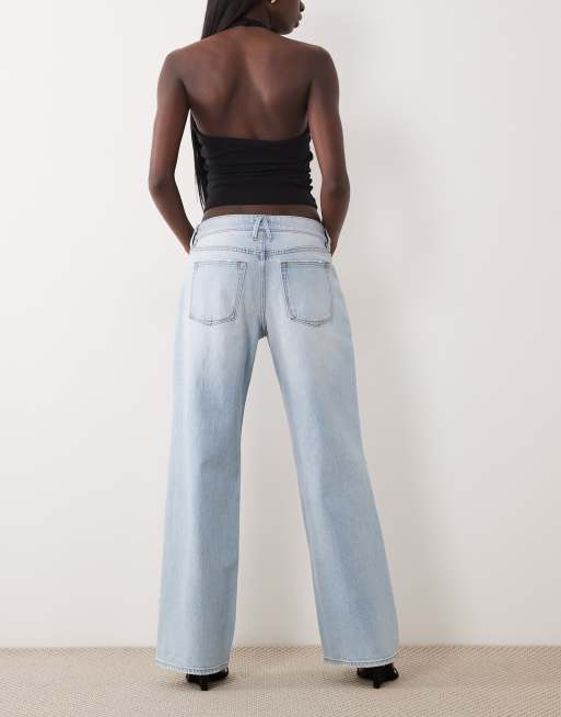 Good American low waist baggy fit rip jean in light blue wash, 2 of 5