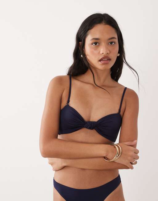 Good American – Good Waist – Marinblå, matt bikini i cheeky-modell, 3 av 3