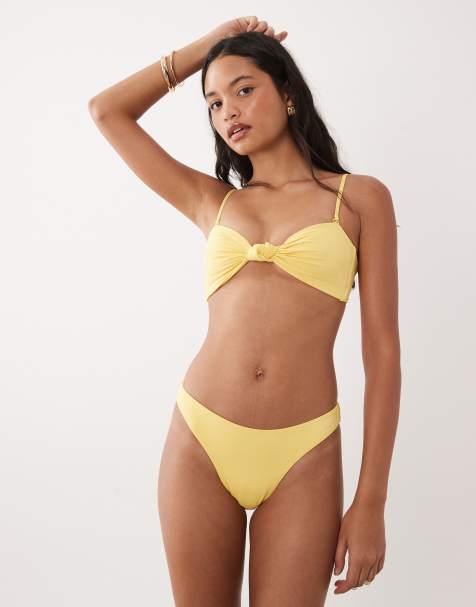 Good American matte good waist cheeky bikini set in lemon - view 1