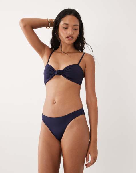 Good American matte good waist cheeky bikini set in navy - view 1