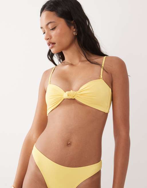 Good American matte Good waist cheeky bikini set in lemon, 2 of 3