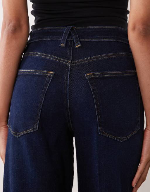 Good American mjuka palazzojeans med hög midja i ankellängd i indigo, 4 av 5
