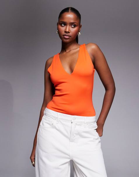 Good American – Orange body med djup v-ringning - view 1