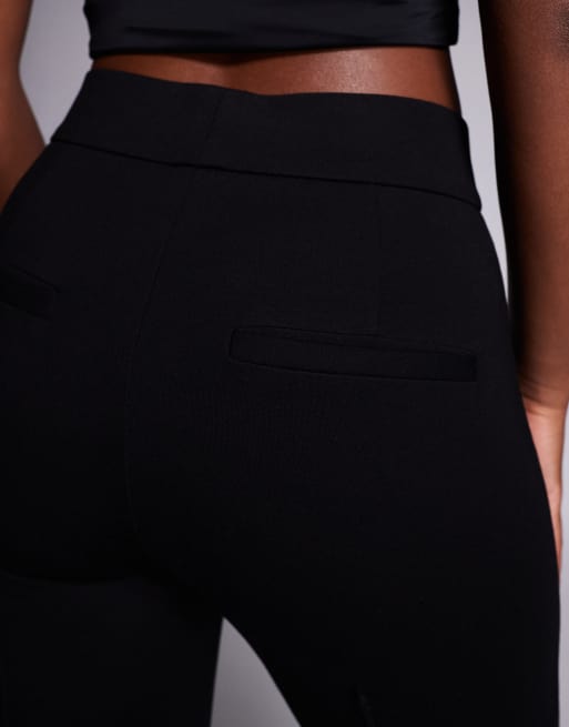 Good American - Pantalon évasé en maille point de Rome douce et stretch - Noir, 5 de 5