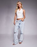 [Good American Petite] Good American Petite 90s jeans in light wash blue 24 Blue 542