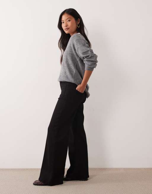 Good American Petite High-Rise Wide-Leg Palazzo-Jeans in Schwarz, 2 von 5
