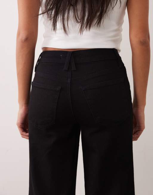 Good American Petite High-Rise Wide-Leg Palazzo-Jeans in Schwarz, 4 von 5