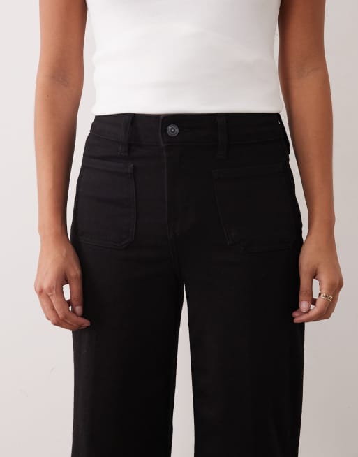 Good American Petite High-Rise Wide-Leg Palazzo-Jeans in Schwarz, 5 von 5