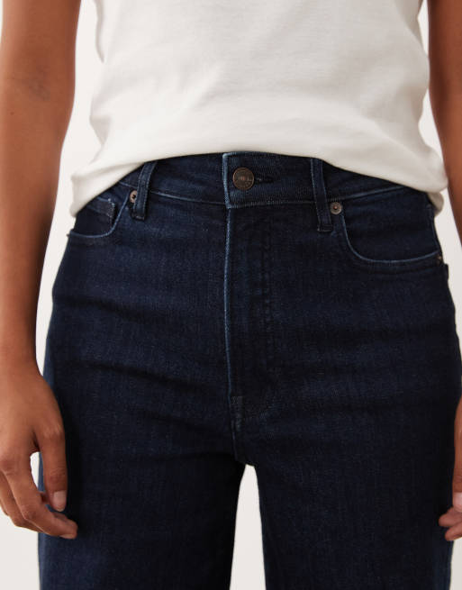 Good American Petite palazzobyxor med hög midja, utsvängda jeans i mörkblå tvätt, 5 av 5