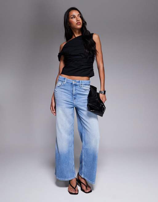 Good American poplin off shoulder top in black, 3 of 4