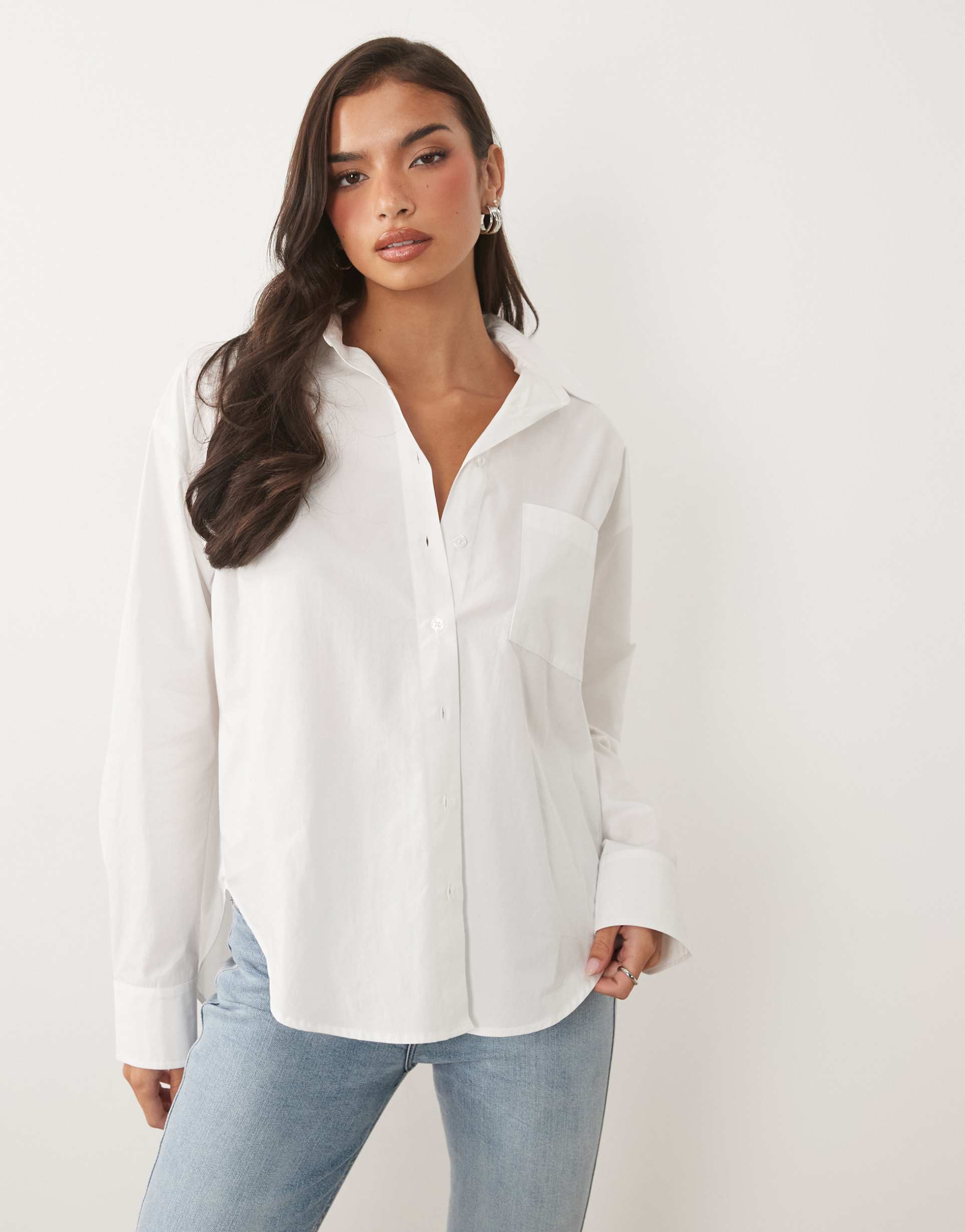 good american poplin shirt in white