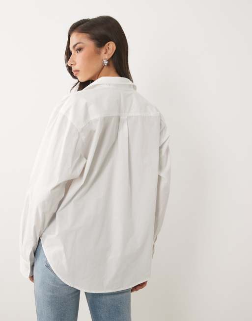 Good American poplin shirt in white, 4 of 4