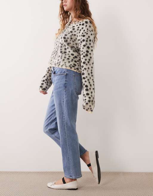 Good American rechte jeans met enkellengte in vintage wassing blauw, 2 van 5